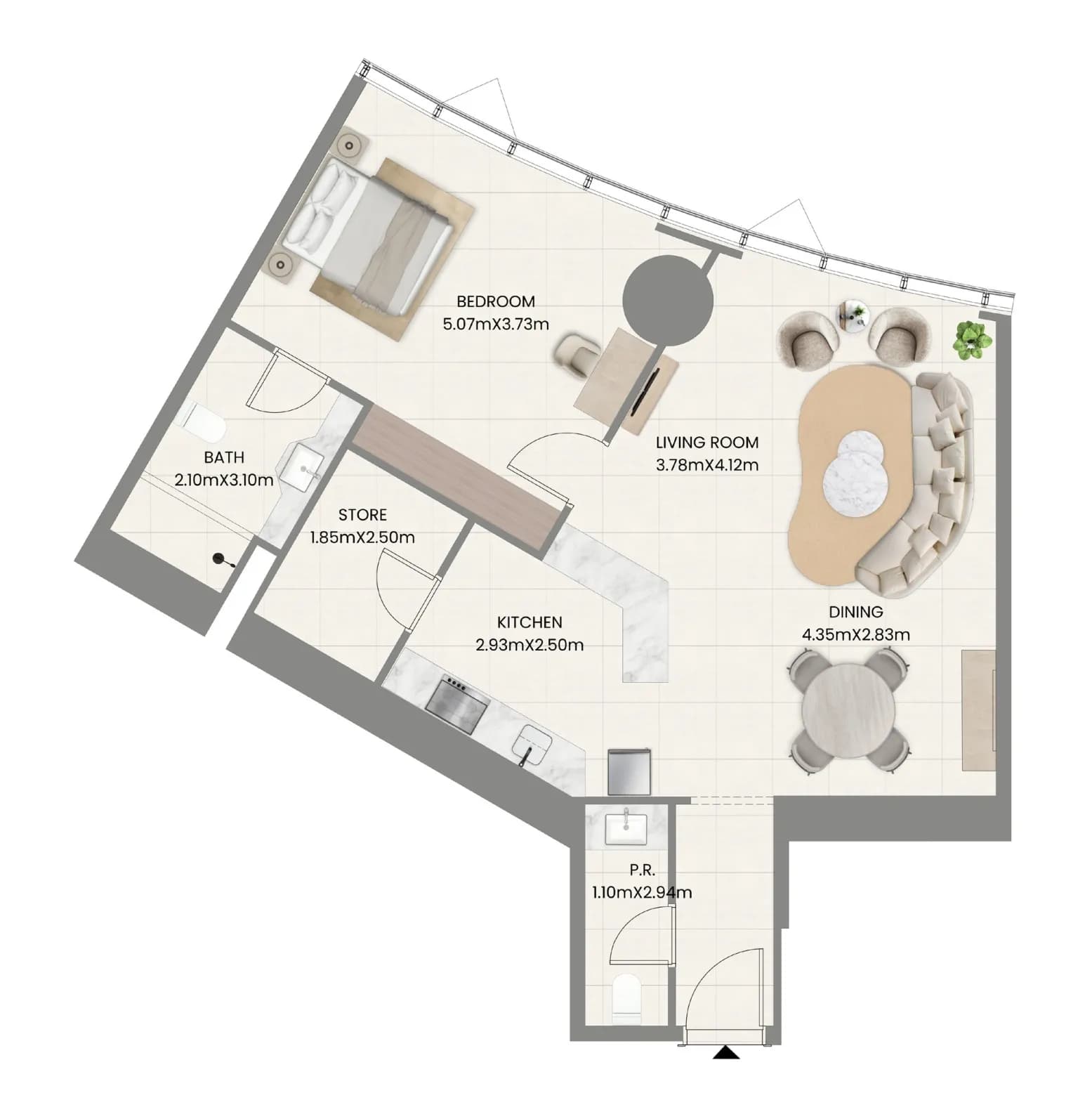Leaf Tower — 2 Bedrooms floor plan