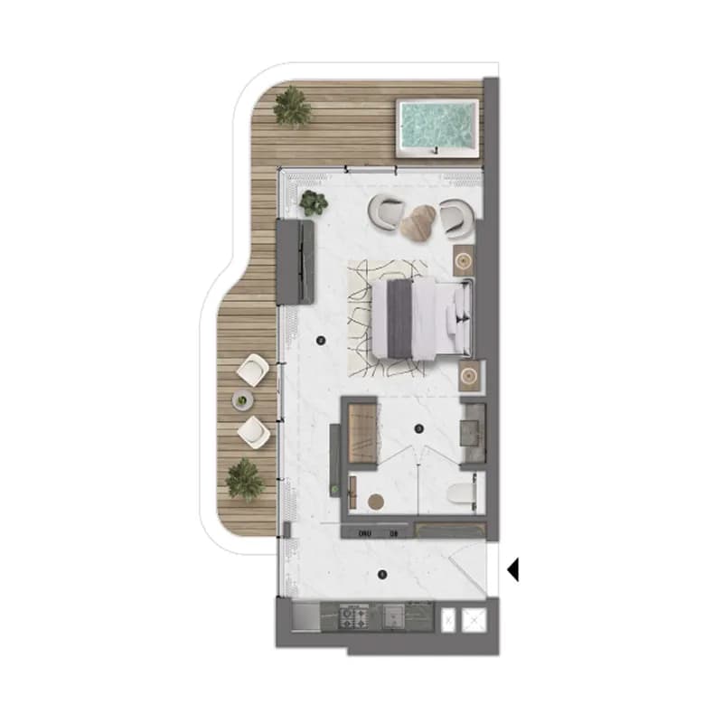 Bond Living — Studio floor plan