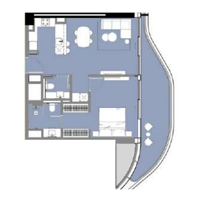 LIV Oceanside — 1 Bedroom floor plan