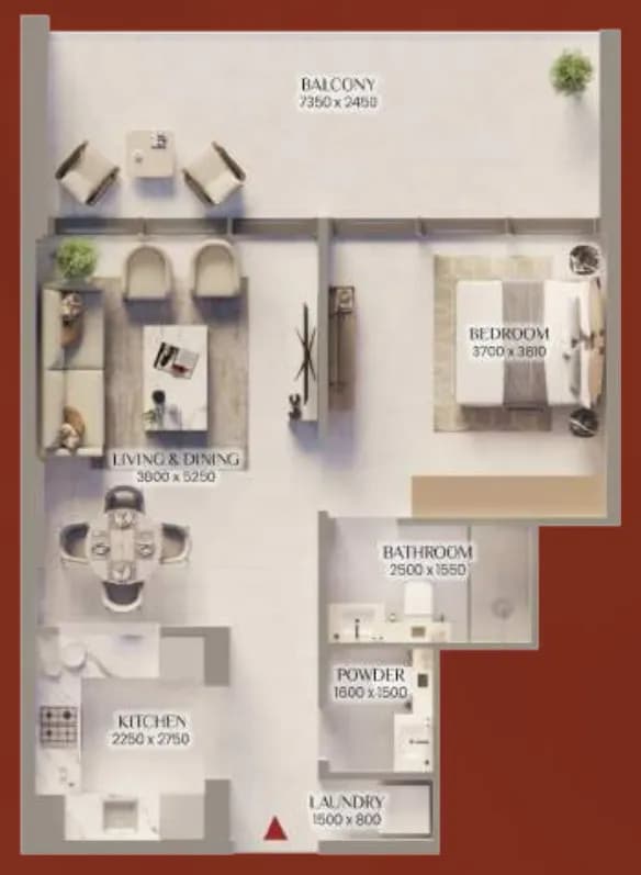 Bliss Tower — 2 Bedrooms floor plan