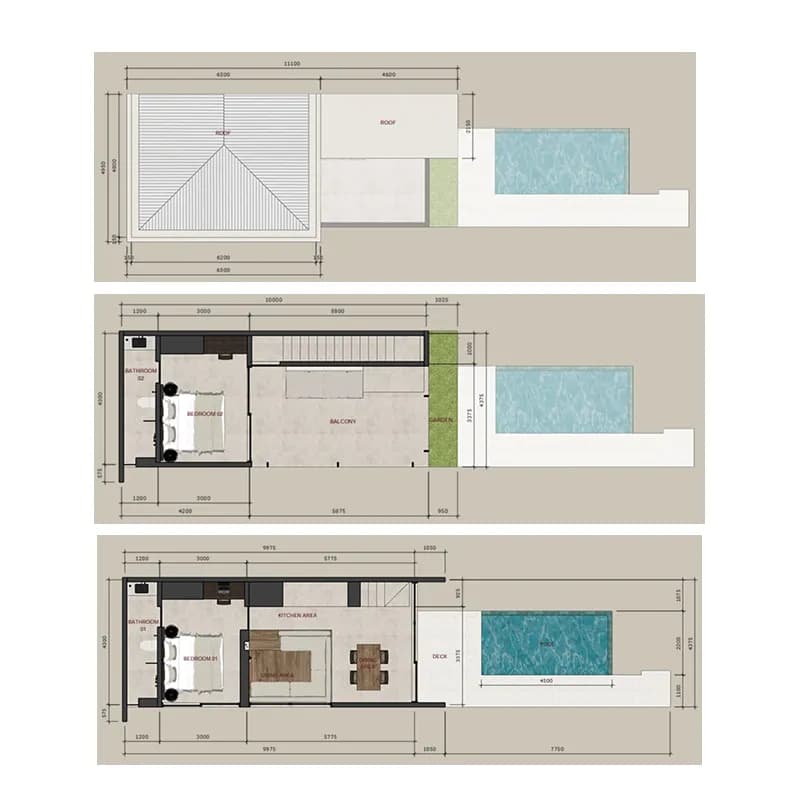 Asora Living — 2 Bedrooms floor plan