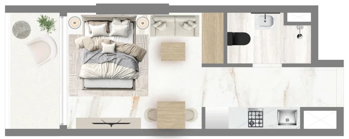 Celesto 2 — Studio floor plan