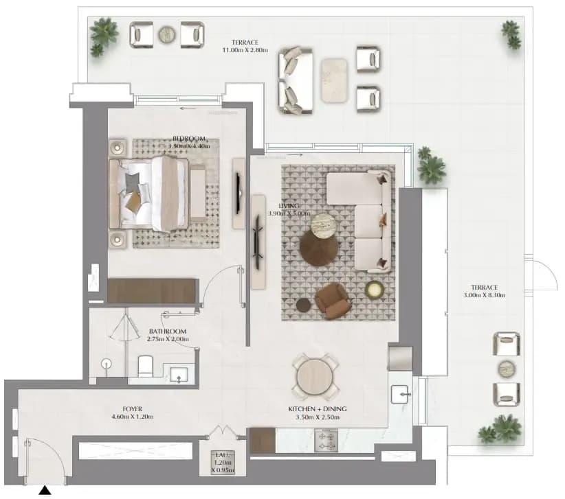 Lyvia By Palace — 1 Bedroom floor plan