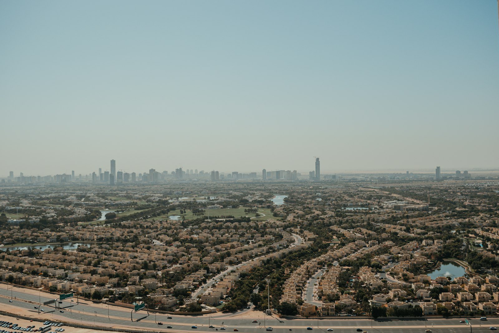 Panoramic Dubai cityscape near villa communities such as Arabian Ranches